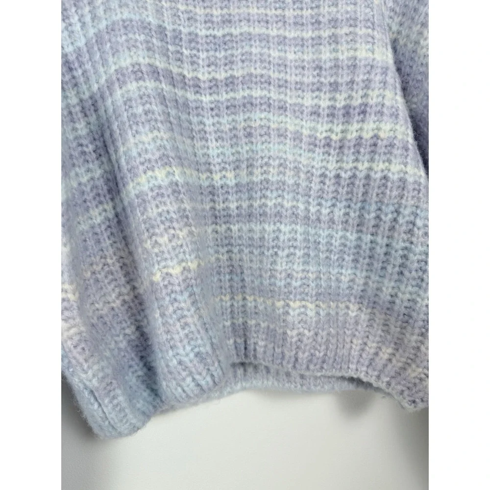 Jessica Simpson Cropped Oversized Sweater Women S Pastel Rainbow Wool‎ Blend
